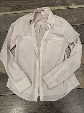 Express Portofino Pale Blush Collared Shirt